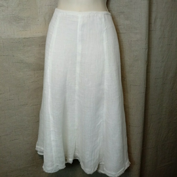 White linen a line skirt Clearance
